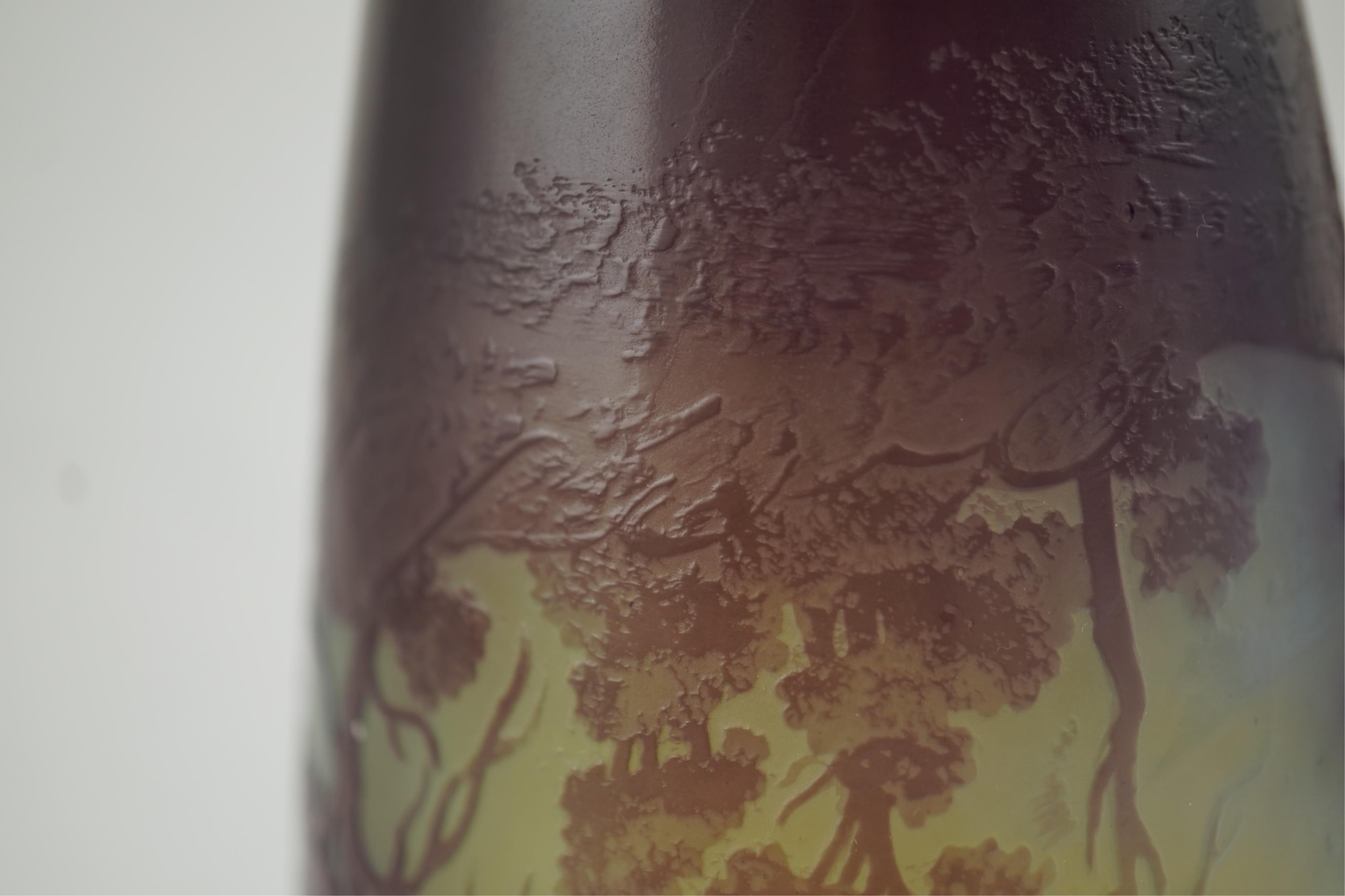 A Gallé cameo glass ‘landscape’ vase